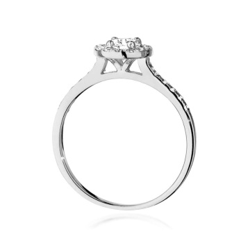 Inel Aur 9K cu Safir Alb 0.60 ct si Diamante Naturale 0.24 ct - Img 5