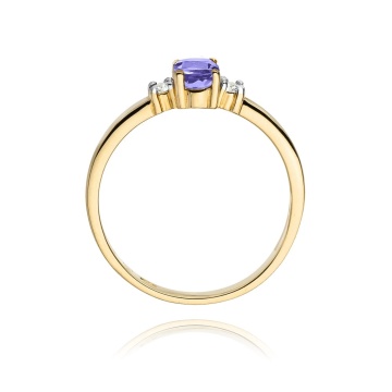 Inel Aur 9K cu Tanzanit 0.40 ct si Diamante Naturale 0.08 ct - Img 3