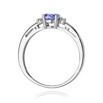 Inel Aur 9K cu Tanzanit 0.50 ct si Diamante Naturale 0.03 ct - Img 6