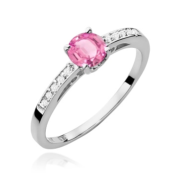 Inel Aur 9K cu Topaz Roz 0.60 ct si Diamante Naturale 0.05 ct - Img 5