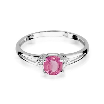 Inel Aur 9K cu Topaz Roz 0.65 ct si Diamante Naturale 0.01 ct - Img 6