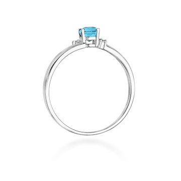 Inel Aur 9K cu Topaz Swiss 0.50 ct si Diamante Naturale 0.03 ct - Img 7