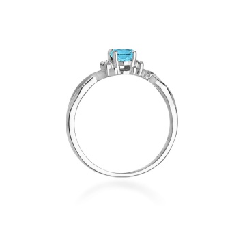 Inel Aur 9K cu Topaz Swiss 0.50 ct si Diamante Naturale 0.05 ct - Img 7