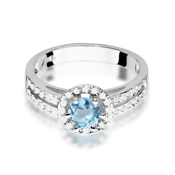 Inel Aur 9K cu Topaz Swiss 0.50 ct si Diamante Naturale 0.20 ct - Img 8