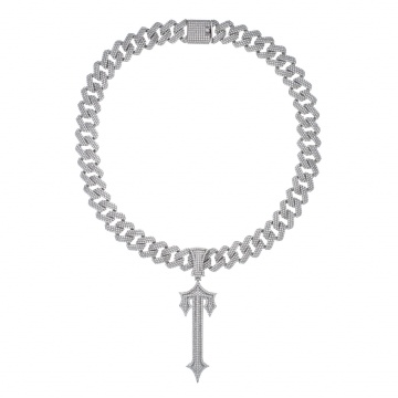 Lant Cuban cu pandantiv Trapstar din argint 925 cu cristale - Img 2