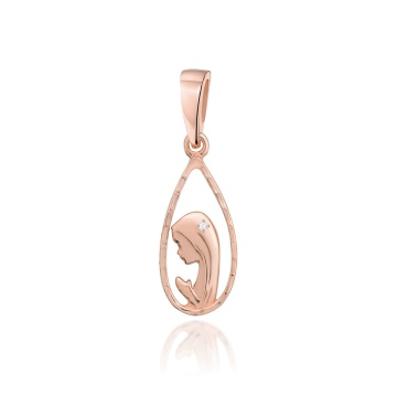 Pandantiv Aur 14K cu Diamant Natural 0.01 ct - Img 5