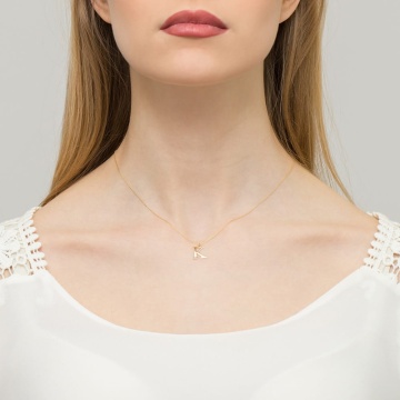 Pandantiv Aur 14K cu Diamante Naturale 0.01 ct - Img 2