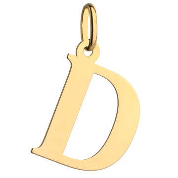 Pandantiv Aur 14K cu Litera D, 24x14 mm - Img 2