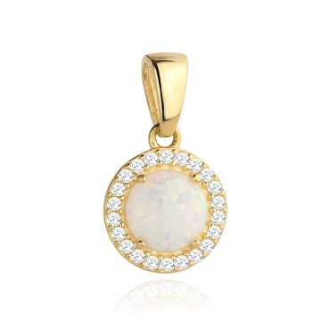 Pandantiv Aur 14K cu Opal si Zirconii - Img 2