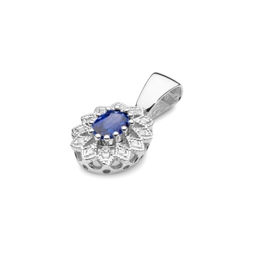 Pandantiv Aur 14K cu Safir 0.70 ct si Diamante Naturale 0.10 ct - Img 6