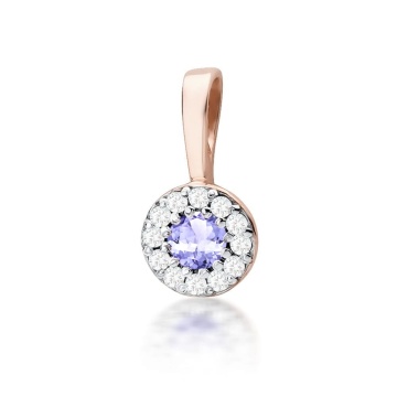 Pandantiv Aur 14K cu Tanzanit 0.15 ct si Diamante Naturale 0.10 ct - Img 3