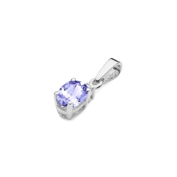 Pandantiv Aur 14K cu Tanzanit 0.40 ct si Diamant Natural 0.01 ct - Img 6