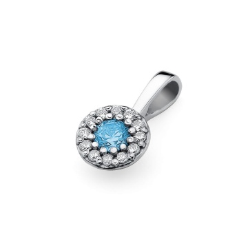 Pandantiv Aur 14K cu Topaz Swiss 0.15 ct si Diamante Naturale 0.10 ct - Img 6