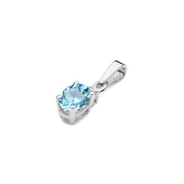 Pandantiv Aur 14K cu Topaz Swiss 0.50 ct si Diamant Natural 0.01 ct - Img 6
