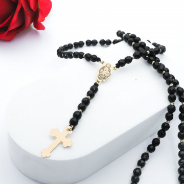 Rozariu Unisex cu Onix si bile din aur 14k - personalizabil - Img 5