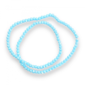 Șirag cristale rondele 4mm, culoare Albastru Arctic AB, Aprox 130 buc - Img 2