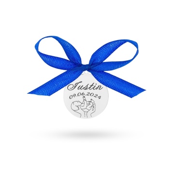 Banut Argint 1.6cm pentru Mot - Scaldat - Botez - Turta - personalizabil - Img 1