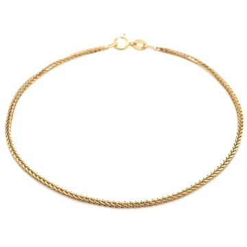 Brățară Aur 14K Model Coadă de Vulpe, Diamată, 18 cm, Lățime 1 mm - Img 2