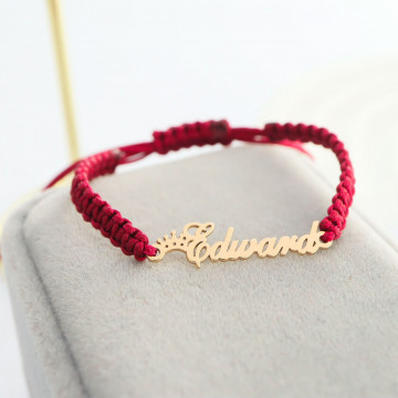 Bratara cu snur si nume din Aur 14K - Img 5