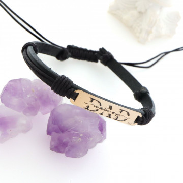 Bratara Dad we love you din AUR 14K si Piele Naturală - Img 4