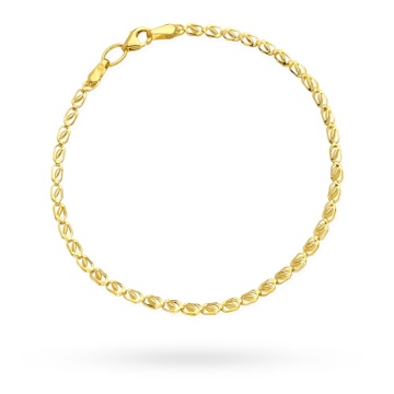 Brățară Delicate Din Aur Galben 14K Cu Zale Ovale - Img 2