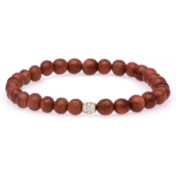 Brățară elastică Inspiration Goldstone si charm din aur 14K