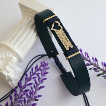 Bratara Hearty Elements din AUR 14K si Piele Naturală - Img 6