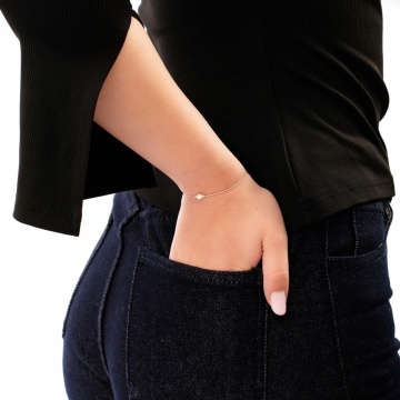 Brățară Simplicity Pearl cu bile din AUR 14K și Perlă de Cultură - Img 2