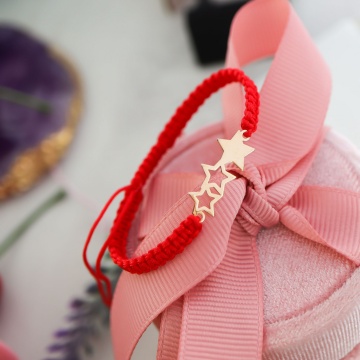 Bratara snur si stelute din aur 14k personalizabile - Img 4