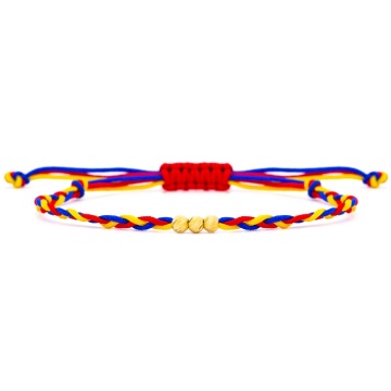 Brățară Trio România Tricolor cu biluțe din AUR 14K - Img 2