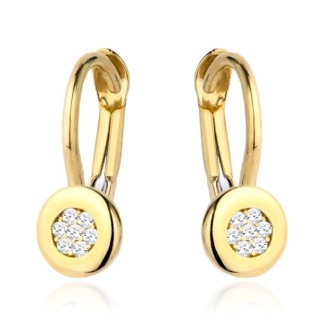 Cercei Aur 14k cu Banut si Zirconii Albe - Img 4