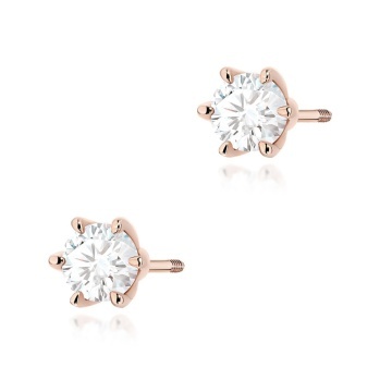 Cercei Aur 14K cu Diamant de Laborator 0.50 ct Filet cu Protectie - Img 4