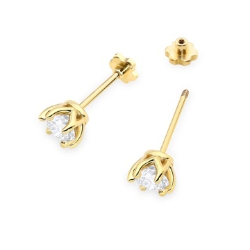 Cercei Aur 14K cu Diamant de Laborator 0.70 ct Filet cu Protectie - Img 2