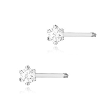 Cercei Aur 14K cu Diamant Natural 0.04 ct Filet cu Protectie - Img 7