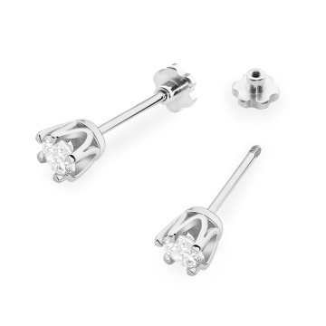 Cercei Aur 14K cu Diamant Natural 0.25 ct Filet cu Protectie - Img 6