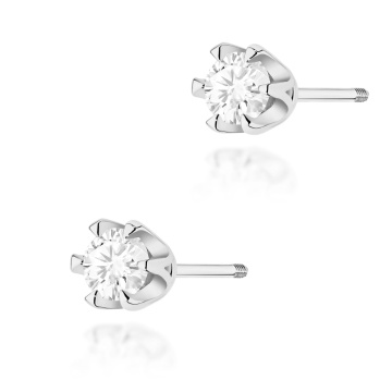 Cercei Aur 14K cu Diamant Natural 0.30 ct Filet cu Protectie - Img 3