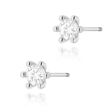 Cercei Aur 14K cu Diamant Natural 0.30 ct Filet cu Protectie - Img 3