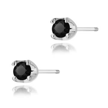 Cercei Aur 14K cu Diamant Natural Negru 0.12 ct - Img 5