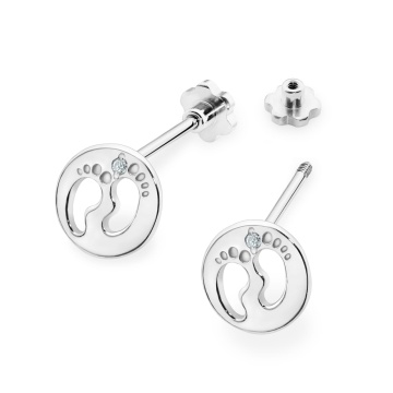 Cercei Aur 14K cu Diamante Naturale 0.01 ct Filet cu Protectie - Img 6
