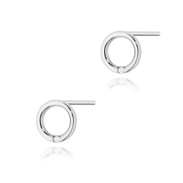 Cercei Aur 14K cu Diamante Naturale 0.01 ct - Img 5