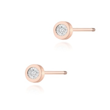 Cercei Aur 14K cu Diamante Naturale 0.03 ct Filet cu Protectie - Img 7