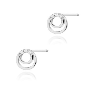 Cercei Aur 14K cu Diamante Naturale 0.03 ct Filet cu Protectie - Img 3
