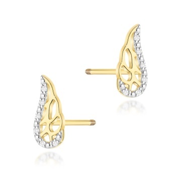 Cercei Aur 14K cu Diamante Naturale 0.06 ct Filet cu Protectie