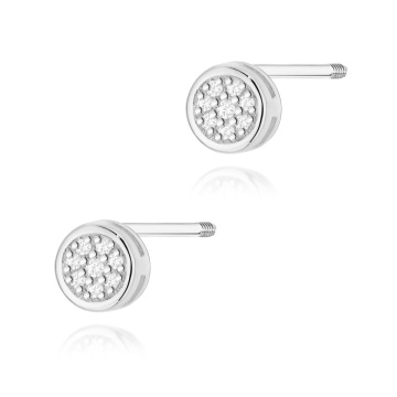 Cercei Aur 14K cu Diamante Naturale 0.08 ct Filet cu Protectie - Img 3
