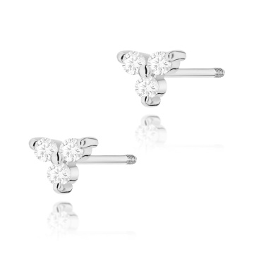 Cercei Aur 14K cu Diamante Naturale 0.09 ct Filet cu Protectie - Img 3