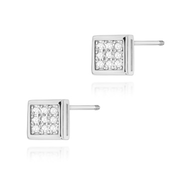 Cercei Aur 14K cu Diamante Naturale 0.09 ct Filet cu Protectie - Img 3