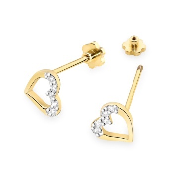 Cercei Aur 14K cu Diamante Naturale 0.09 ct Filet cu Protectie - Img 2