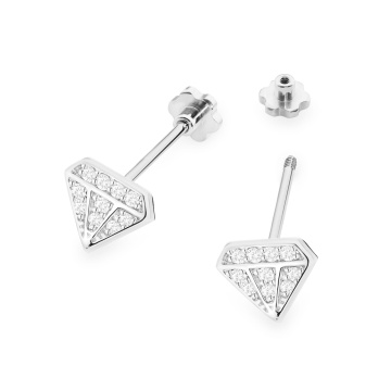 Cercei Aur 14K cu Diamante Naturale 0.10 ct Filet cu Protectie - Img 8