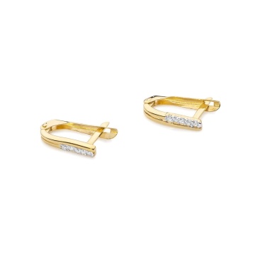 Cercei Aur 14K cu Diamante Naturale 0.15 ct - Img 2