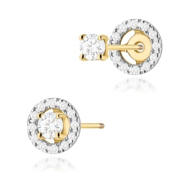 Cercei Aur 14K cu Diamante Naturale 0.32 ct Filet cu Protectie